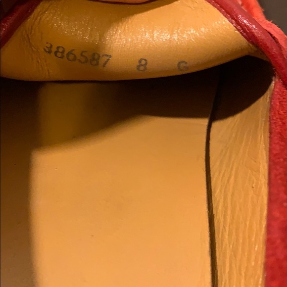 Gucci Red Suede Loafers - Picture 7 of 7